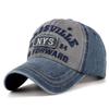 Four Seasons Men Baseball Cap Casual Distressed Washed Cotton Letter Embroidered Cap Bent Brim Dome Casual Sun Protection Hat