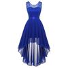 Fashion Sleeveless Summer Sexy Dress Women Solid Lace Chiffon Plus Size Dress Women Elegant High Waist A-line Loose Party Dresses 953