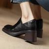 Fashion Women's Shoes Wedge Chunky Soft PU Leather Heels Fashion Square Toe Casual Slip-on Shoes for Women Comfort Office Mules Shoes