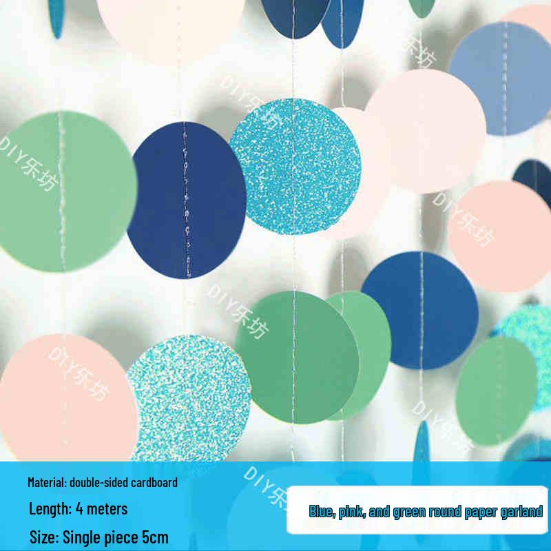 Blue Ocean Sky Tassel Ribbon Flag - Western Summer Theme Crepe Decoration