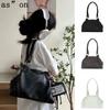 Korean Ason 24FW Genuine Leather Large-Capacity Hobo Bag: Niche Single-Shoulder Underarm Tote for Women