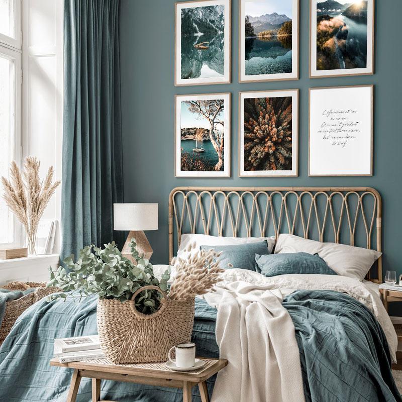 Natur Landschaft Leinwand Malerei Reise Fotografie Leinwand Kunst Nordic Poster Druck Wald Herbst Landschaft Wand Dekoration Bild