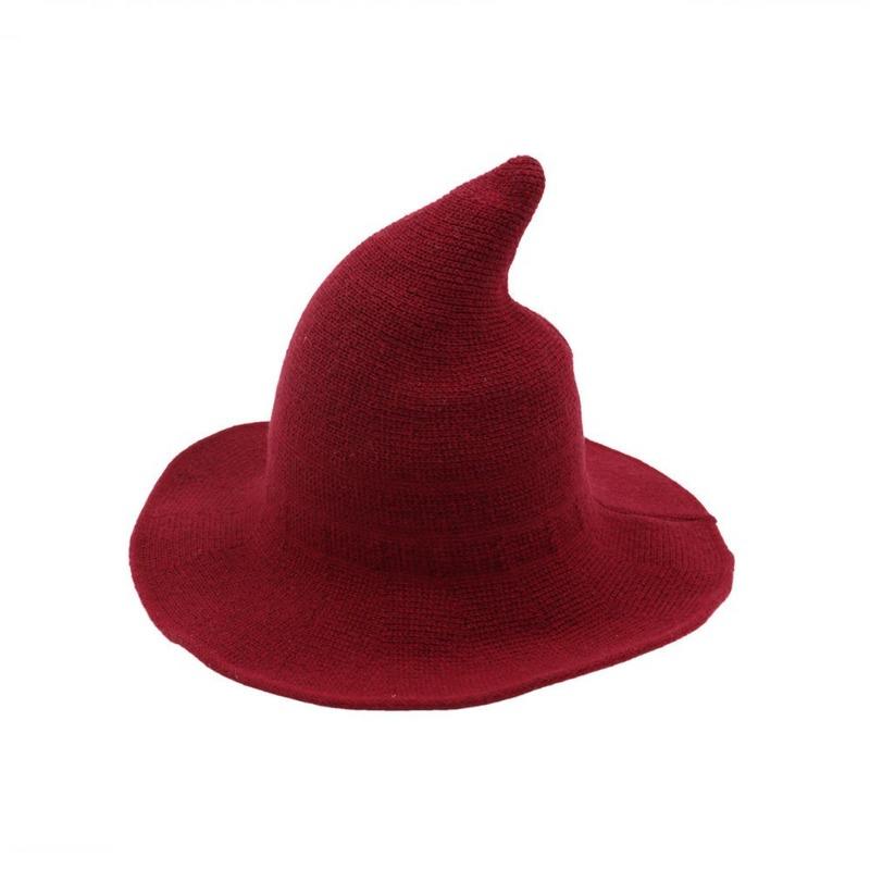 Hats: Witch hats, pointed tops, large brim hats, cotton yarn knitted wizard hats, top hats, foldable bowl hats, bucket hats