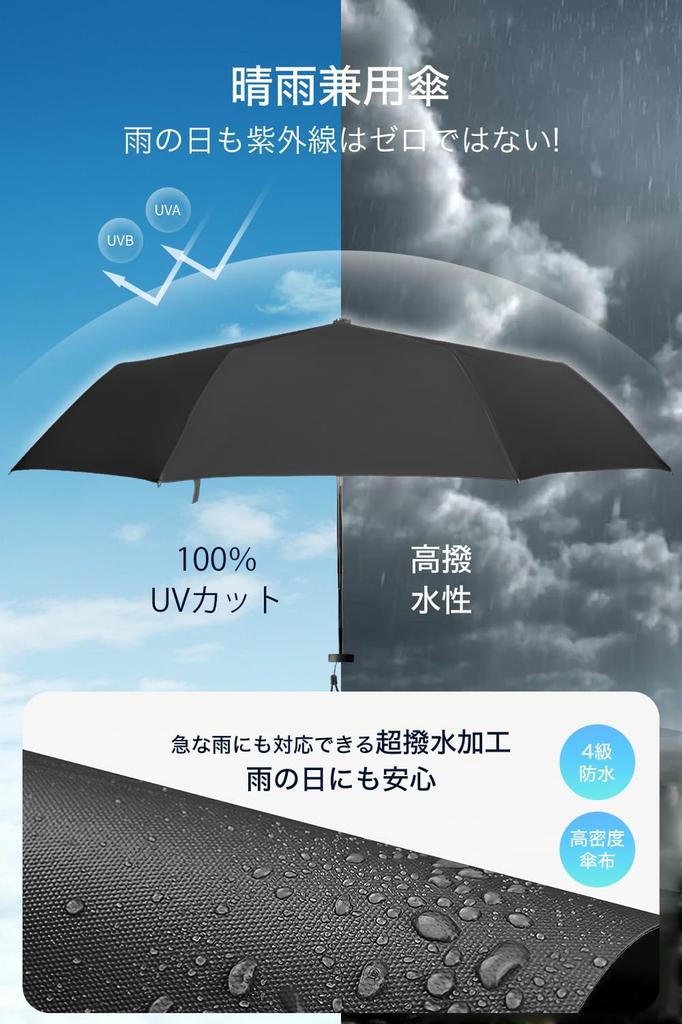 Summer Model Folding Parasol with UV Complete Light and Heat JIS Suitable for Sun and UV Windproof and Portable for Men and Includes Storage