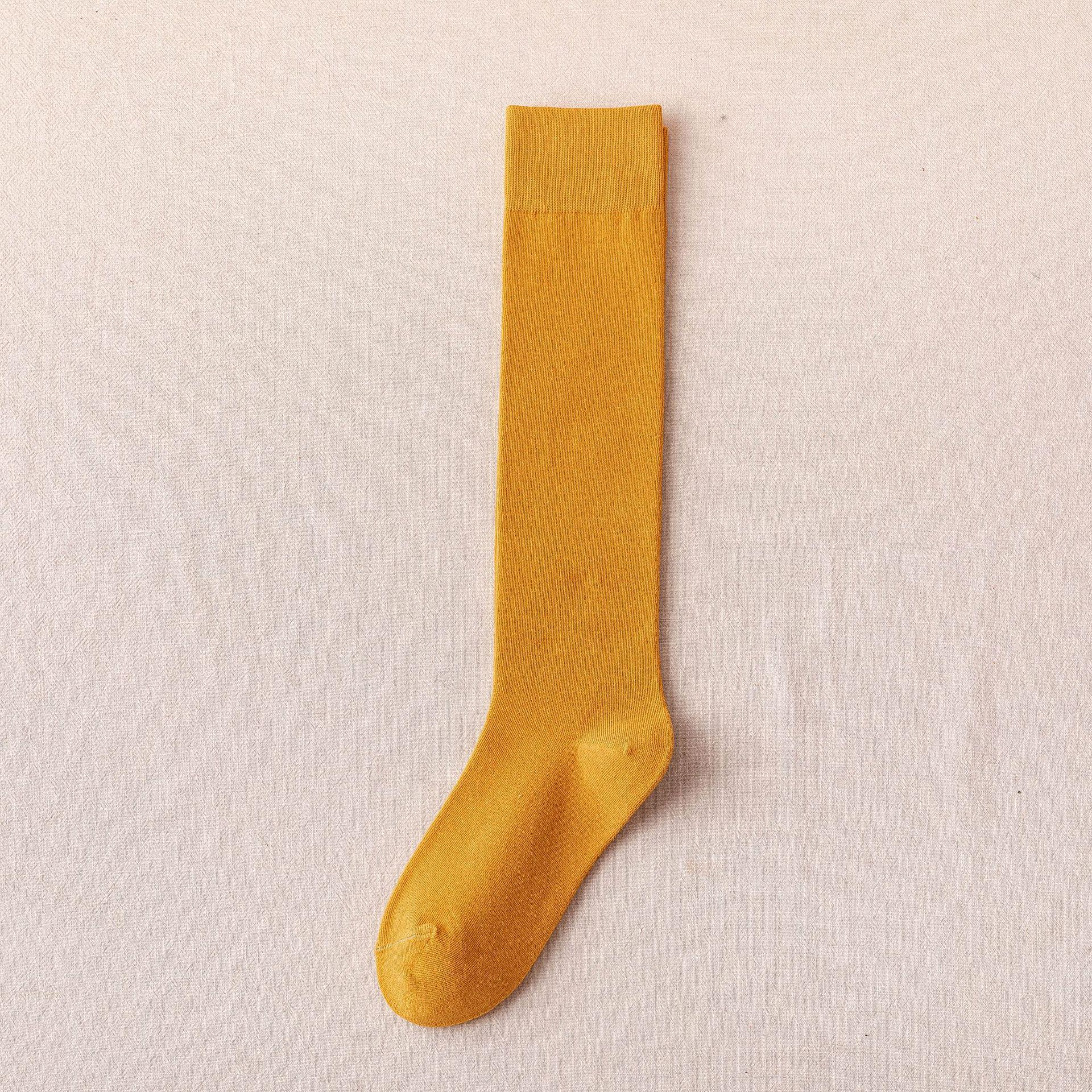 Женские гольфы до колена в корейском стиле, черно-белые, утягивающие, хлопковые One Size