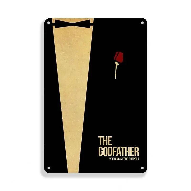 Retro Vintage Metal Tin Poster  The Godfather Sign Plaque for Bar Club Home Wall Decor  Classic Movie Wall Plate Pendant