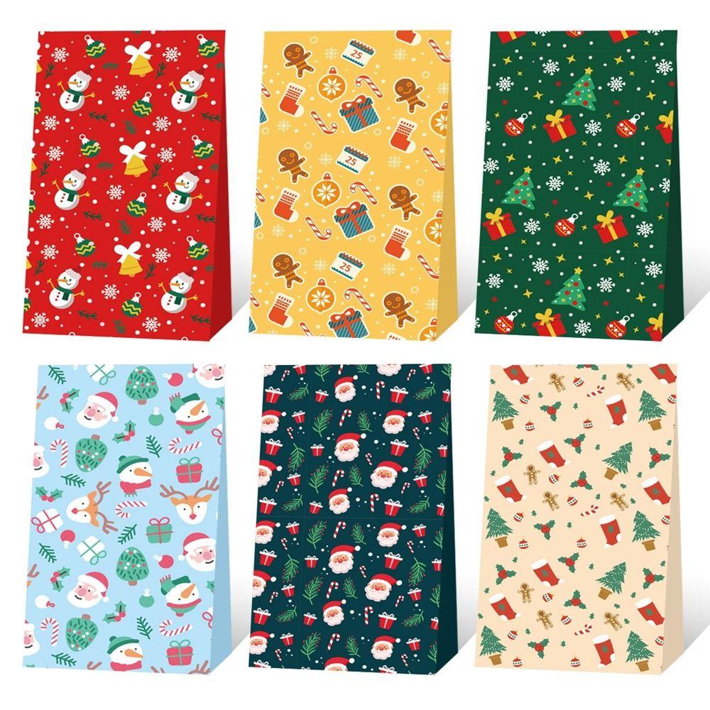 

12pcs Paper Gift Bags Kids Favors Packaging Bag New Candy Box New Year Style 3
