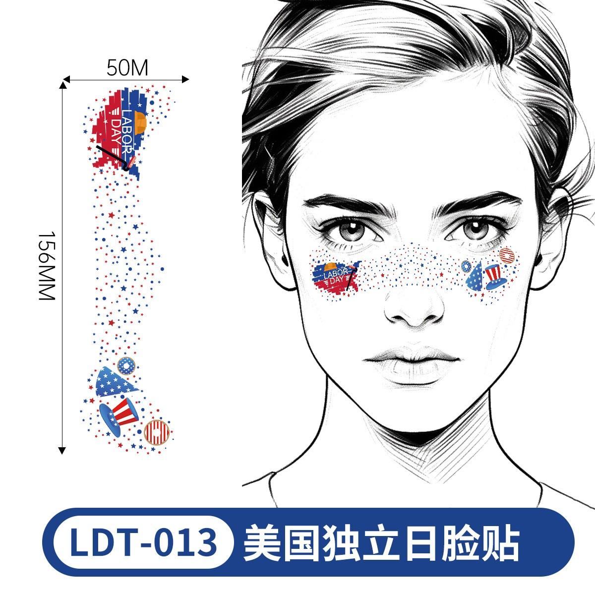 

Блискучі тату-веснянки на обличчя, Тимчасові тату до Дня Незалежності для дорослих та дітей, Накладні тату One Size