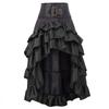 New European and American Retro Front Short Back Long Irregular Ruffle Edge High Waist Splicing Cake Skirt