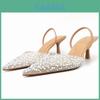 Open Toe High Heel Shoes With Pearl Details For Daily Use