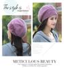 Women's Thick Velvet-Lined Rabbit Fur Knit Beret for Autumn/Winter: Korean Style with Ear Protection