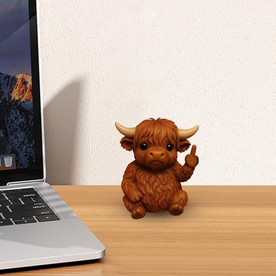 Middle Finger Animal Ornament Synthetic Resin Statue Realistic Design Sculpture Funny Humorous Home