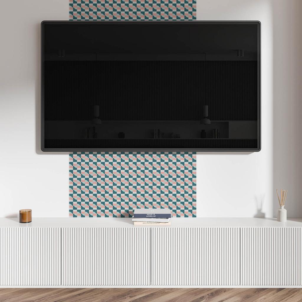 Gotowe Do Montażu Kafelki Winylowe Z Dekoracyjnym Nadrukiem Geometryczny Wzór W Kratkę 10X40X20 Cm