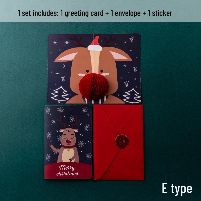 2024 Cartoon Christmas 3D Pop-up Greeting & Thank You Cards - Stylish Holiday Blessings