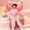 Girls Warm Coral Fleece Pajama Set With Feet Winter Sleepwear Toddlers 3-8 Years Soft Cozy One-Piece Sleepsuit