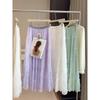 Heavy Industry pleated texture mesh skirt women's spring and summer new A-word elegant big swing umbrella skirt cake skirt