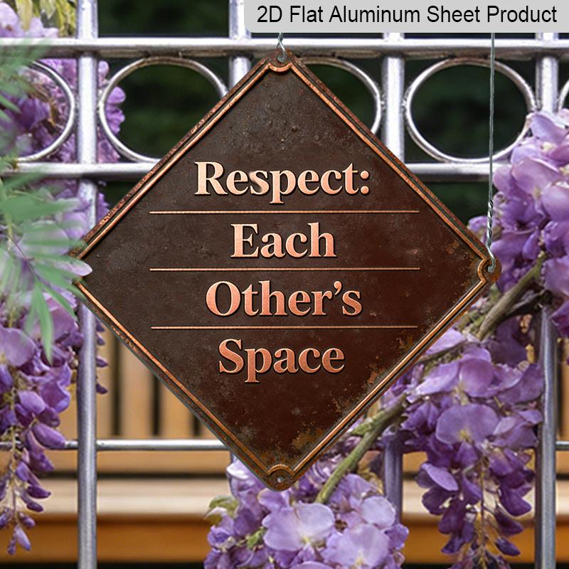 

2D Flat - 1pc, Themed Around Respecting Personal Space, Home Gift for Lifestyle Enthusiasts, Vintage Metal Sign, Suitable for Decorating Bedrooms 20*20cm