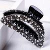 1pc Elegant and High-end Hair Clip with Sparkling Full Diamond Pearl Hair and Shark Catching Clip