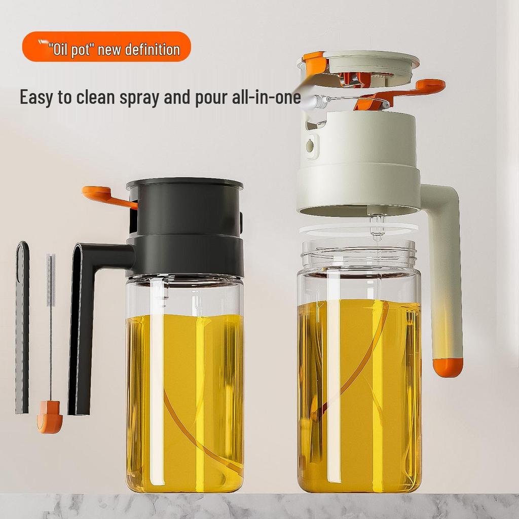 Dual-Use Glass Oil Sprayer & Bottle - Pourable, Atomizing Kitchen Oil Spray Bottle