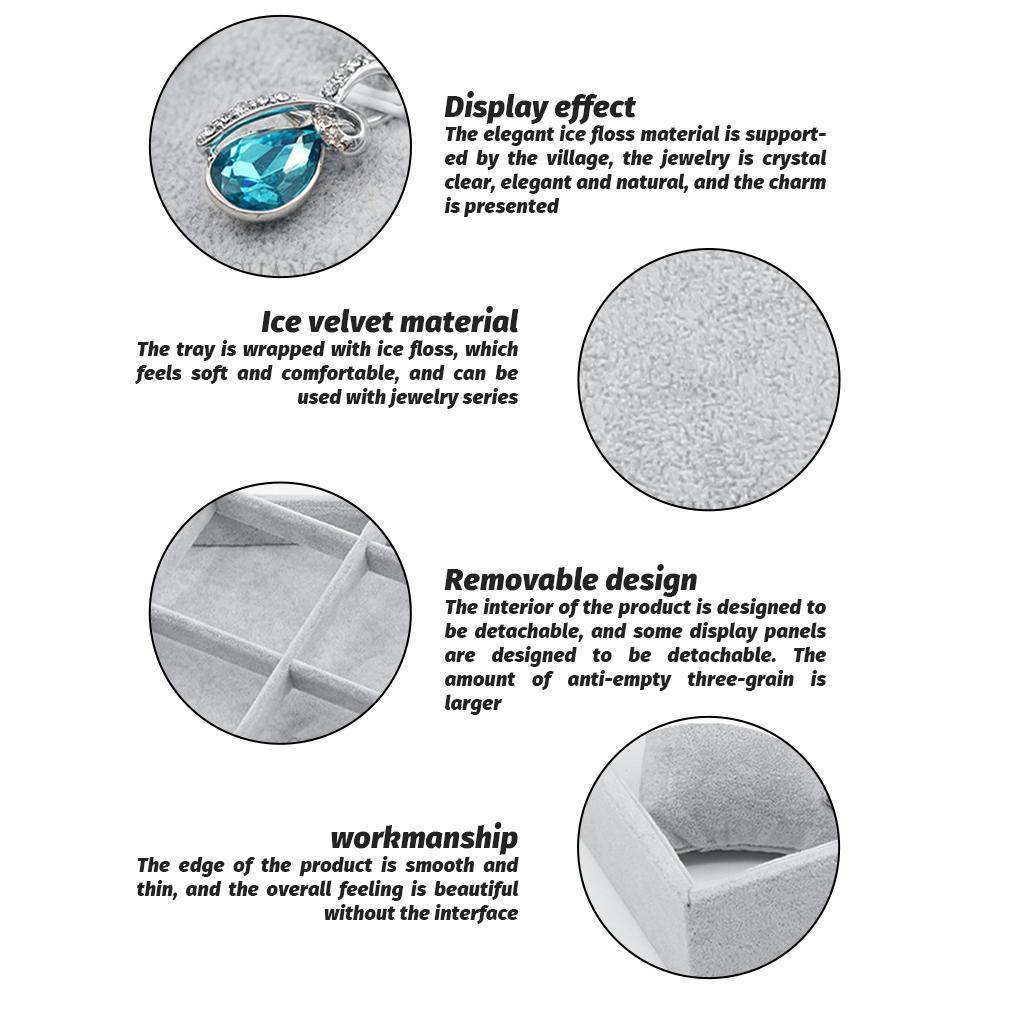 Jewelry Storage Box Portable Display Necklace Case Lints Holder Bracelet Eardrop Earstud Organizer Solid Color