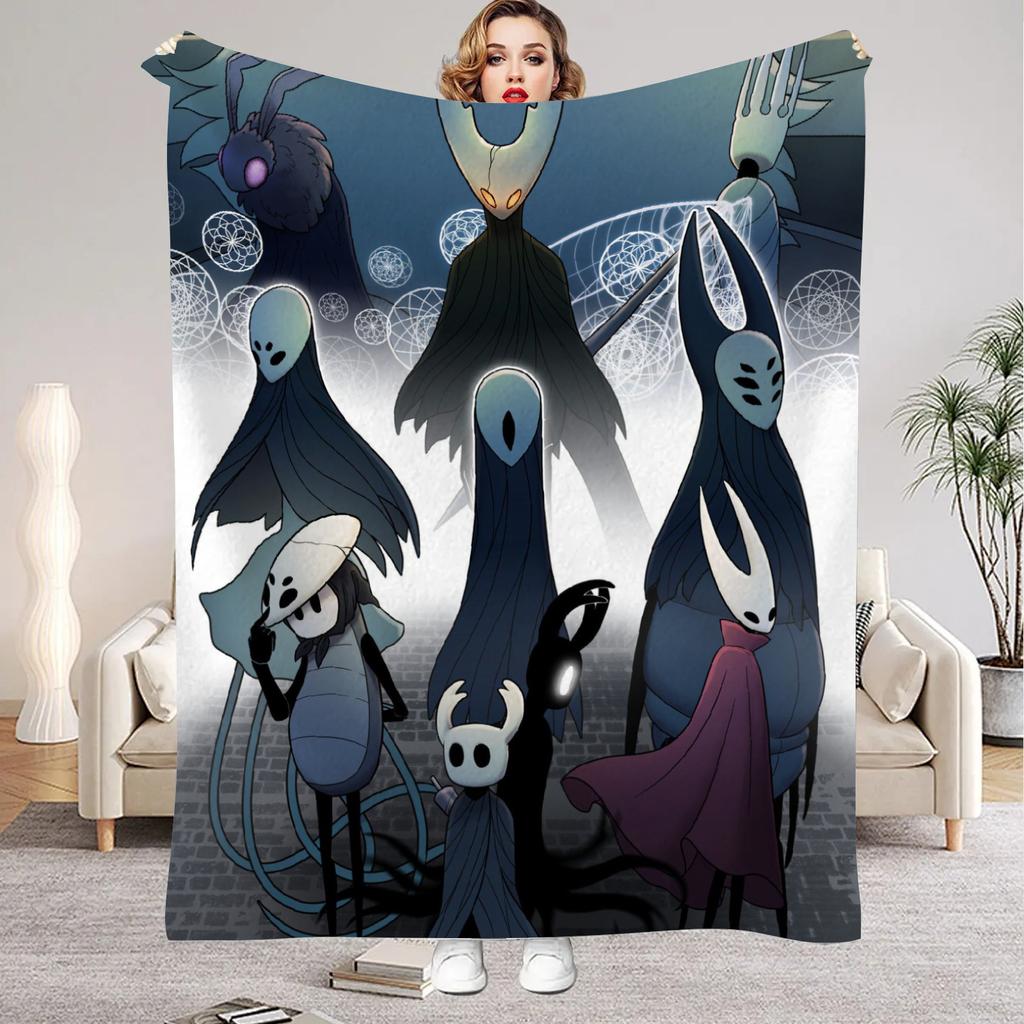 Hollow Knight Blanket Cartoon Game Printed Flannel Blanket for Home Living Room Bedroom Decor New Year Christmas Gift for Fans