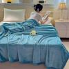 High Quality Solid Flannel Sofa Throw Blanket Lightweight Soft Plush Travel Blanket for Airplane Non-Shedding Office Nap Blanket