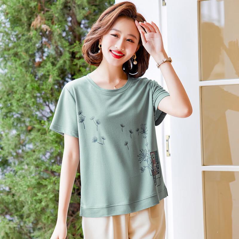 Mom s Summer Embroidered Short Sleeve T-Shirt XL