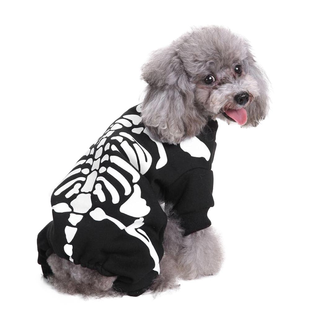 Funny Skeleton Dog Pet  Clothes Halloween Dog Costume Pet Party Dressing Up Apparel
