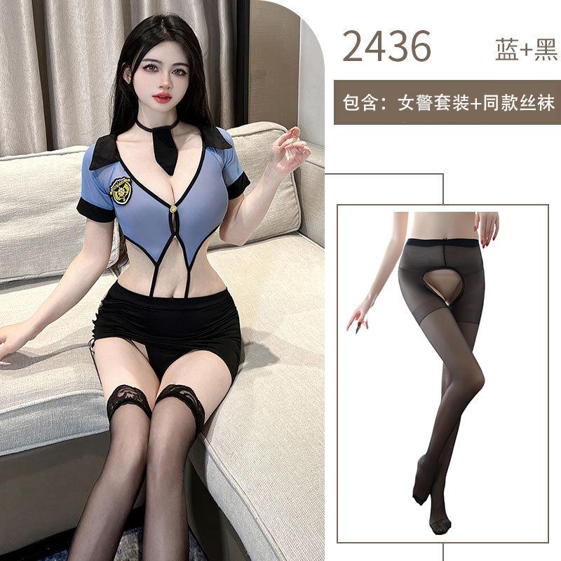 Sexy sex uniform one-piece hip-wrapped professional suit, hollowed out on the bed, free of charge, training instructor uniform