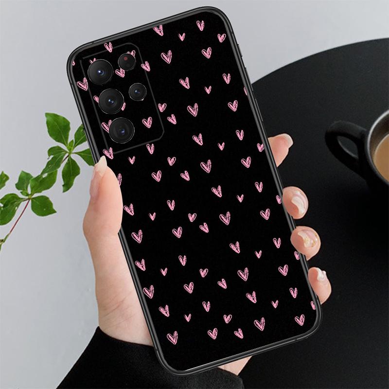 Phone Case For Samsung A17 A55 A16 A56 A35 A15 A53 A54 A33 A34 A25 A05S A52 A52S A07 A26 A06 Love Pink Heart