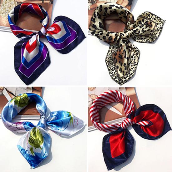 Faux Silk Square Satin Soft Kerchief Stewardess Scarf Bandana Neckerchief