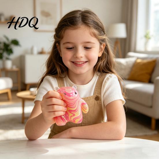 Soft Gel Stress Ball Bear Squeeze Toy Slow-Rising TPR Fidget for Relief Anxiety Decompression Gadget Students Adults Portable Novelty Gift