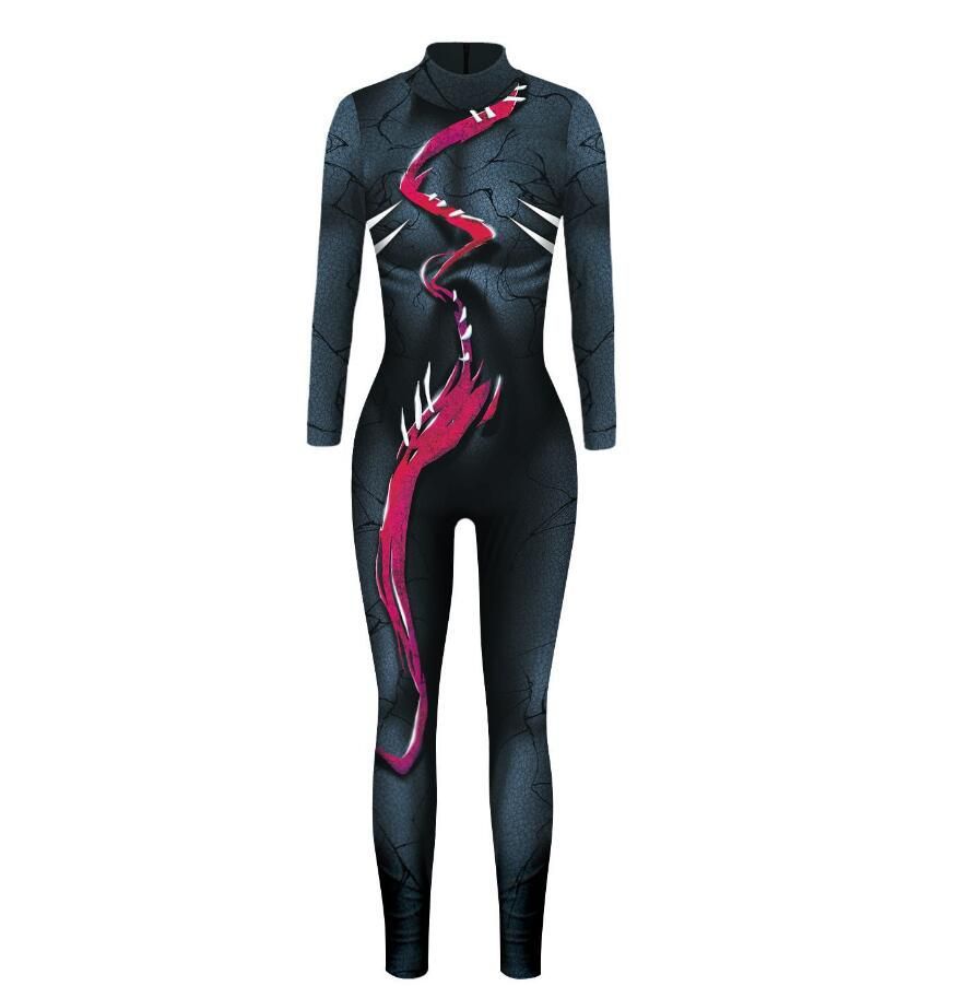 Halloween Spiderman Cosplay Jumpsuit Women's Slim Tights Bodysuit