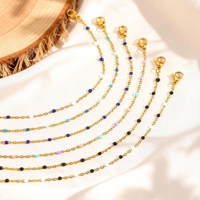 Chic Beads Link Cable Chain Bracelets Colorful Chains Bracelet for Women Waterproof Wrist Jewelry Gifts