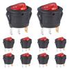 10pcs Round Rocker Switch Red Light Illuminated On Off 3 Pin 2 Position Mini Rocker Switch 125V 10A 250V 6A KCD1 Small Toggle