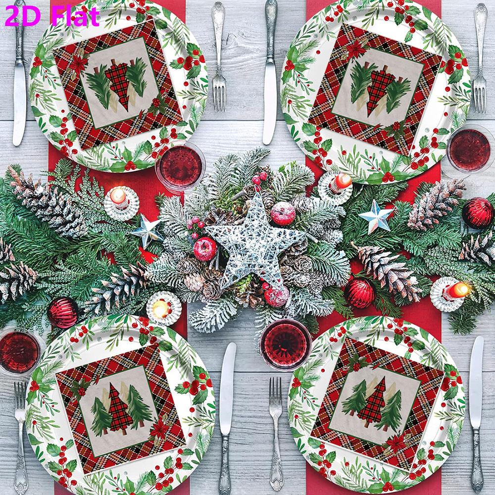 20pcs Disposable Napkins with Christmas Collection Pattern Print for Wedding,Parties,and Daily Use for Thanksgiving Fall Christmas Table Decoration
