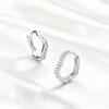 Shiny Zircon Irregular Wave Hoop Earrings, Silver Color Metal Small Earrings for Women, Minimalist Fashion Party Jewelry Gift