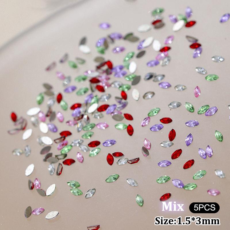 

50 шт. мини-стразы с плоской задней частью для конского глаза 1,5*3 мм для дизайна ногтей, стеклянные кристаллы для самостоятельного маникюра, украшения, алмазы