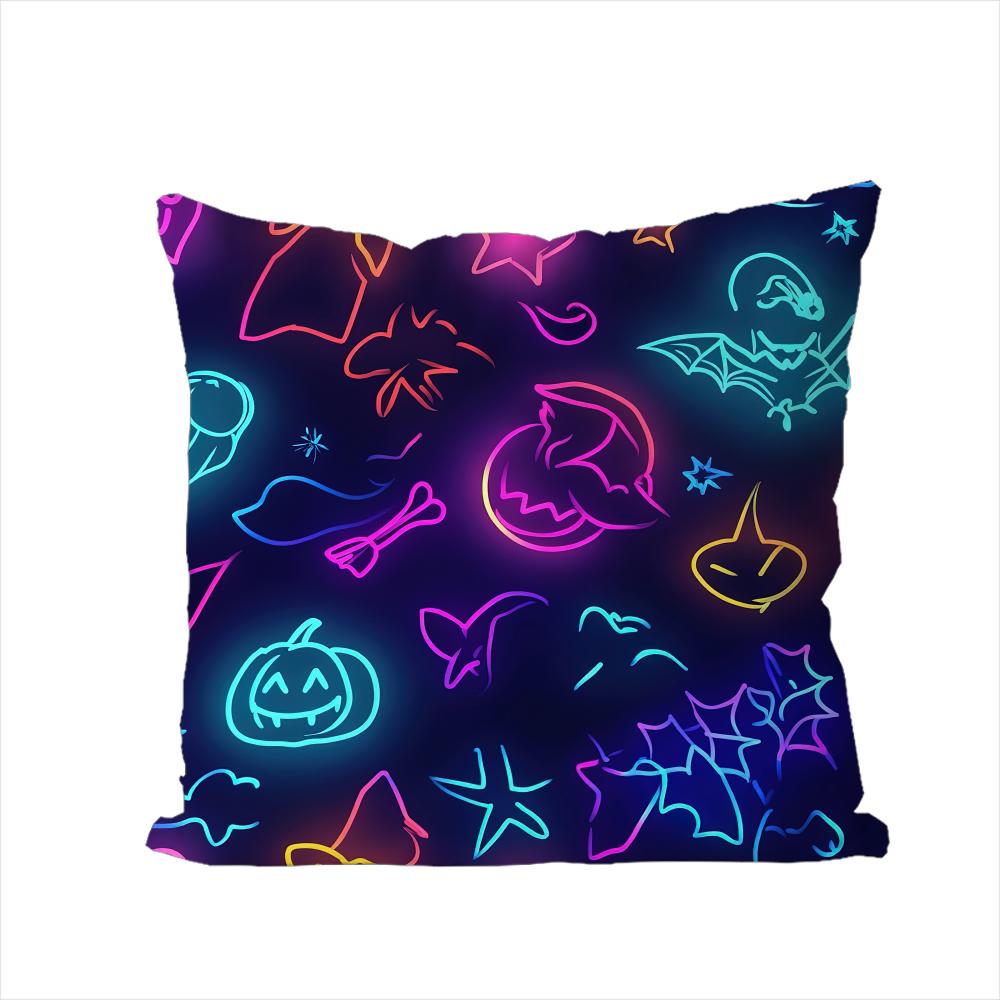

Neon Ghost Pillow Case For Car Sofa Decorative Home Doublesided Print Plush Square Throw Pillow Cushion Cover 30x30cm