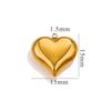 1pc 304 Stainless Steel Large Heart 3D Charms PVD Gold Plated Metal Earring Necklace Jewelry Making Findings Accessories