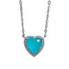 S925 Silver Heart Paraiba Necklace - Women's Layered Clavicle Chain Pendant