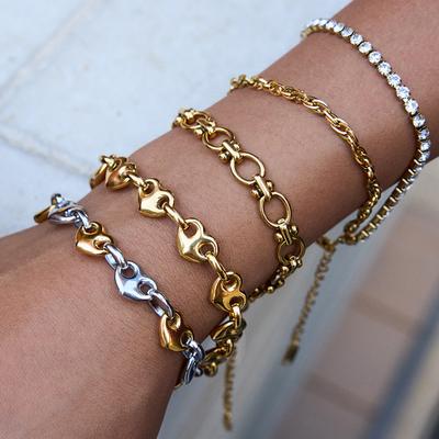 European and American Love Pig Nose Buckle Titanium Steel Bracelet Light Luxury Earrings Stainless Steel Earrings