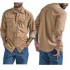 Camicia Casual da Uomo in Denim, Camicia in Chambray a Maniche Lunghe con Bottoni, Vestibilità Rilassata, Camicia da Lavoro con Tasca