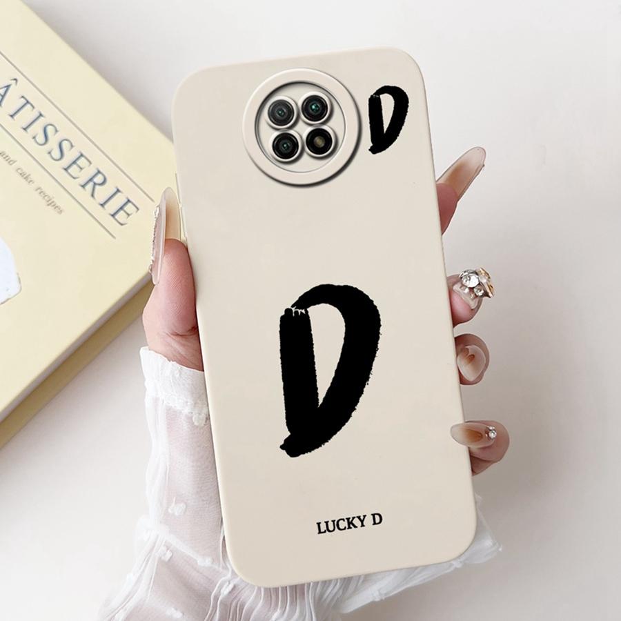 For Xiaomi Redmi Note 9T Case Soft Silicone Coque Lucky A-Z Letter Painted Shockproof Funda for Redmi Note 9 5G note9 TCover