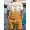Herren Sommer Kurzarm Shorts Locker Lässig Sommer Hausanzug Set