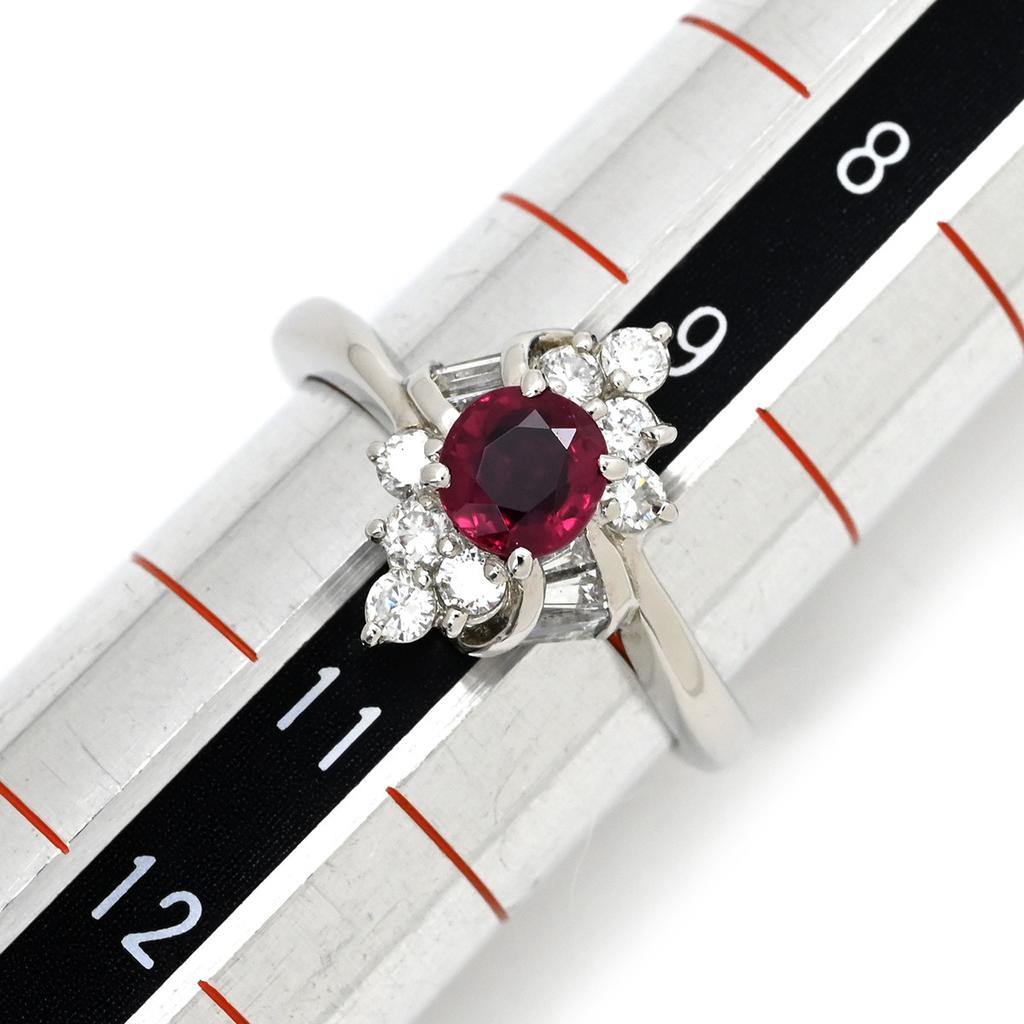 NON BRAND - Ruby 0.63ct Diamond 0.48ctRing ring Pt900/Ruby #10(JP Size) Array