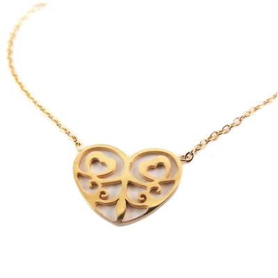 [P8103] - Ocelový náhrdelník "Love" z růžového zlata - 15x11 mm