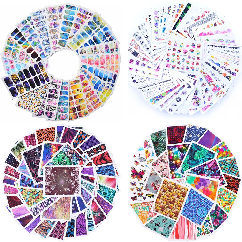 

Смешанный стиль Цветы Лист DIY Маникюр Нейл-Арт Наклейка Набор Водоперенос Наклейка Декор для ногтей