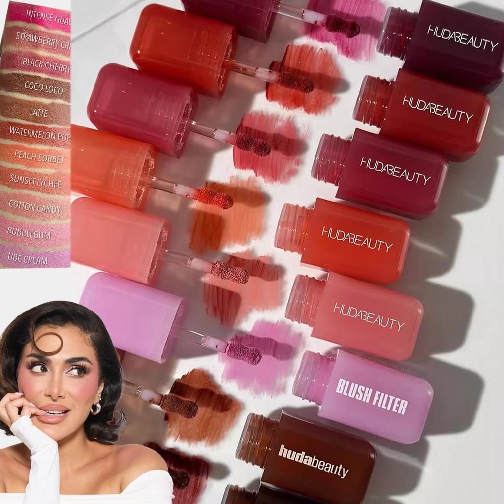 Schönheit 6 Farben Soft Glow Flüssiger Rouge Filter Einfach Aufzutragen Langanhaltend Wasserdicht Rouge Schwamm Pinselkopf Lippenstift Selten