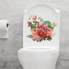 Pfingstrosen-Blumen-Toilettenaufkleber, selbstklebende Gemälde, Wandaufkleber für Badezimmer, Schlafzimmer, Dekor